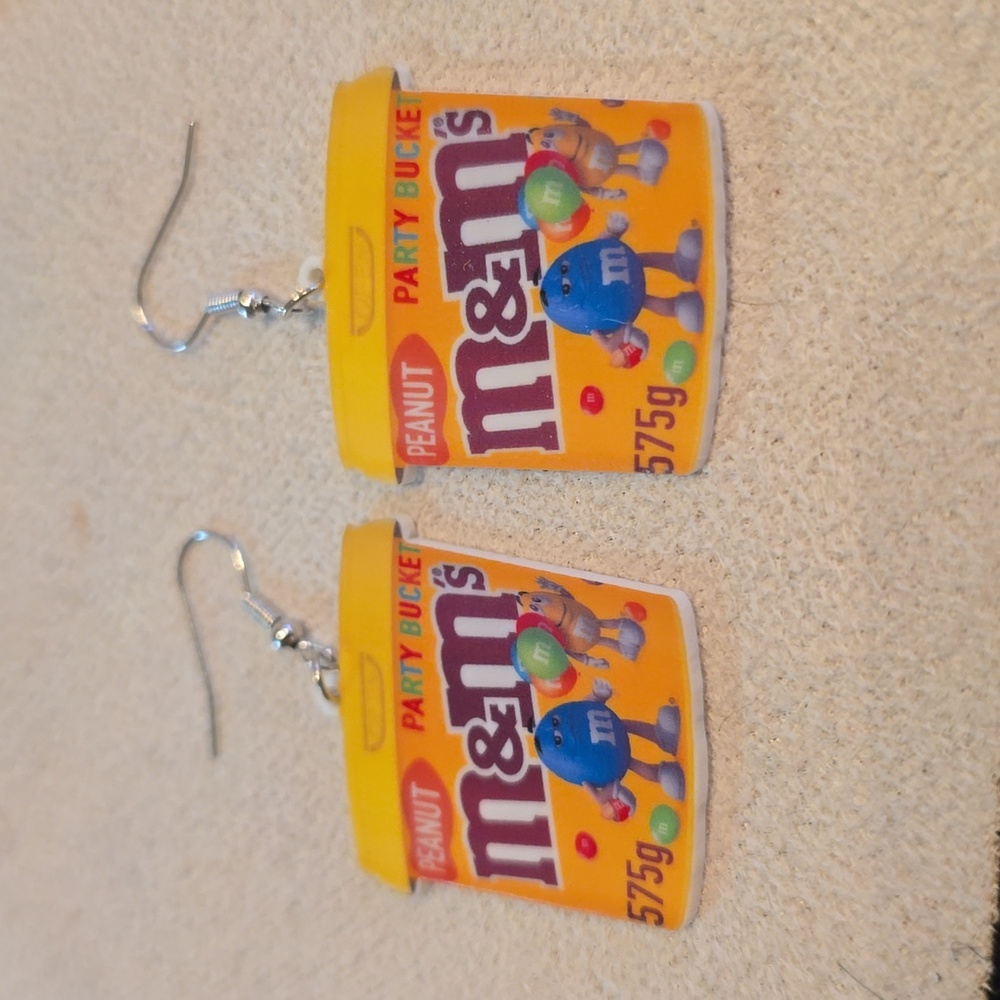 M&M peanut acrylic earrings
